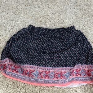 Abercrombie Kids Navy and Coral A-Line Skirt